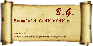 Baumfeld Gyárfás névjegykártya
